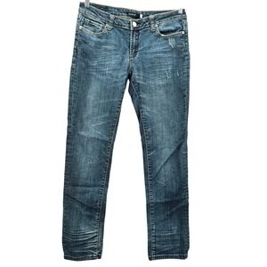 Vigoss Blue Skinny Distress Tapered‎ Cotton Denim Jeans 9